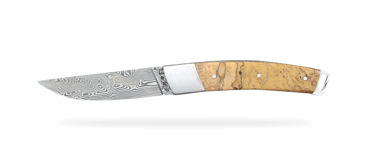 Le Thiers® Pocket Damascus Teak burl