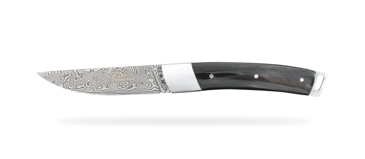 Le Thiers® Pocket Damascus Buffalo horn tip