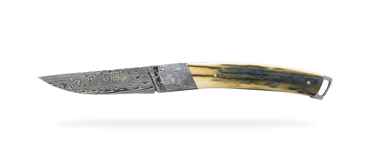 Le Thiers® Nature Damascus Blue Mammoth Ivory, delicate filework