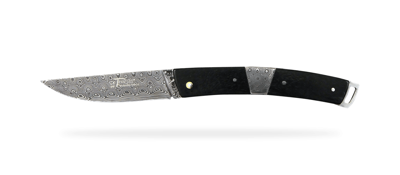 Le Thiers® Nature Damascus Central bolster Real ebony wood