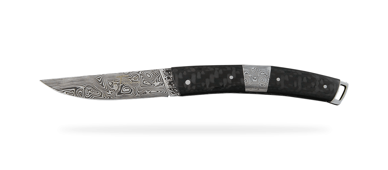 Le Thiers® Nature Damascus Central bolster Carbon fiber