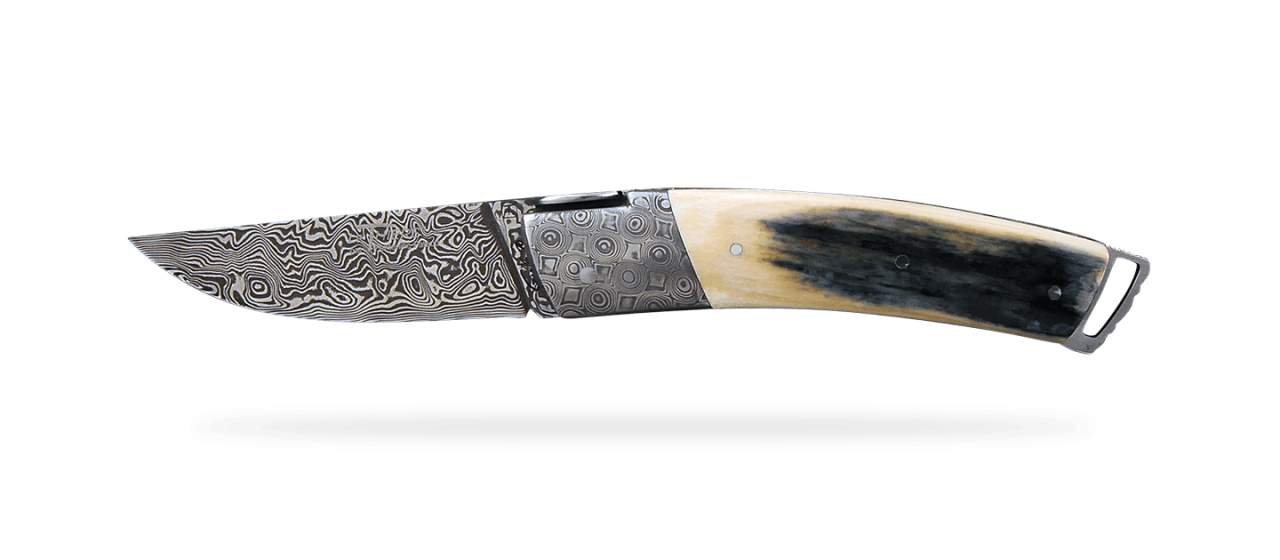 Le Thiers® Gentleman Damascus Blue mammoth ivory, delicate filework