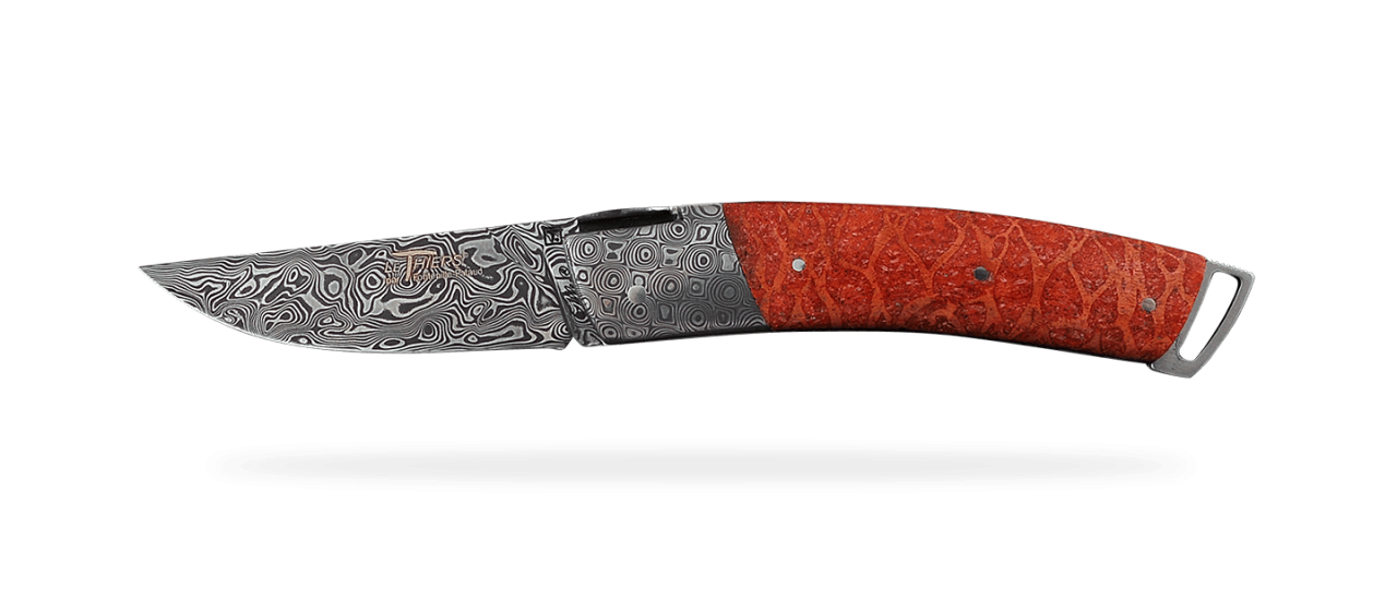 Le Thiers® Gentleman Damascus Red coral, delicate filework