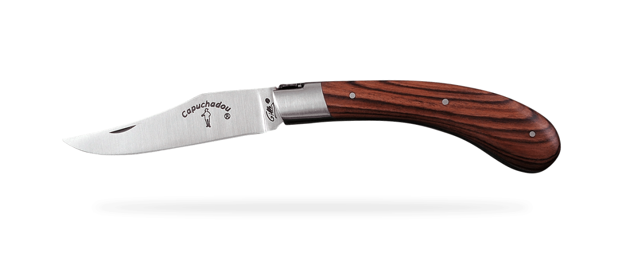 "Le Capuchadou®" 12 cm handmade knife, purplewood