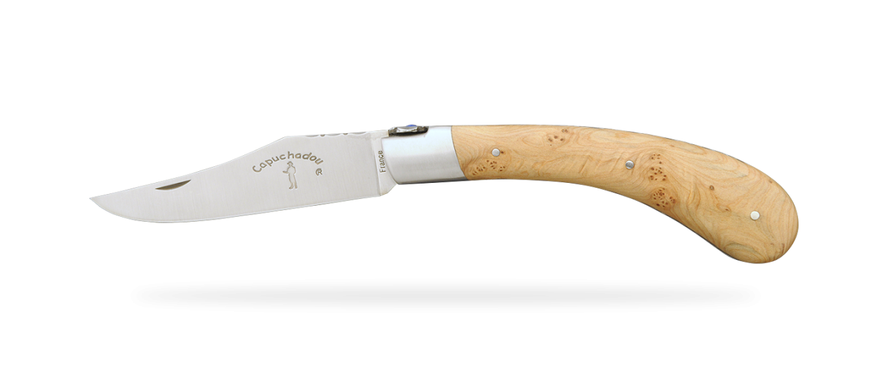 "Le Capuchadou®-Guilloché" 12 cm handmade knife, juniper