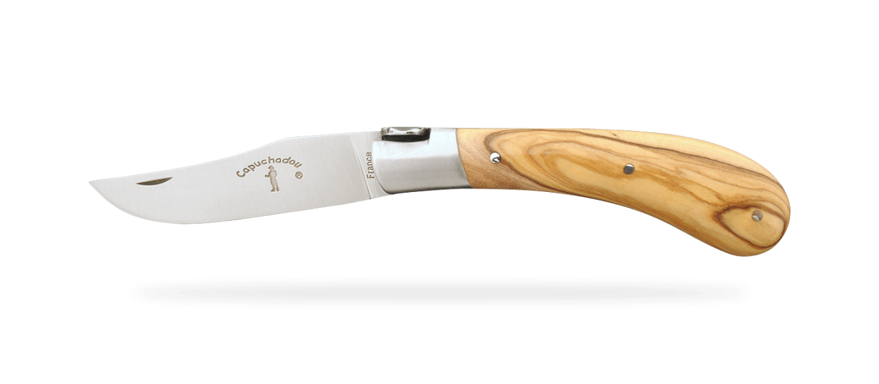 "Le Capuchadou®" 10 cm handmade knife, Olivewood