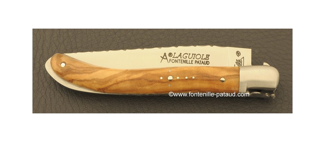 Laguiole Knife XS Guilloche Range Olivewood
