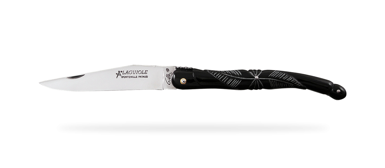 Laguiole Traditional 12 cm Collection Mike chased model Real Ebony