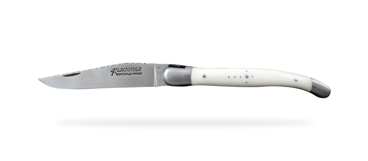 Laguiole Traditional 12 cm Guilloché Range Real bone