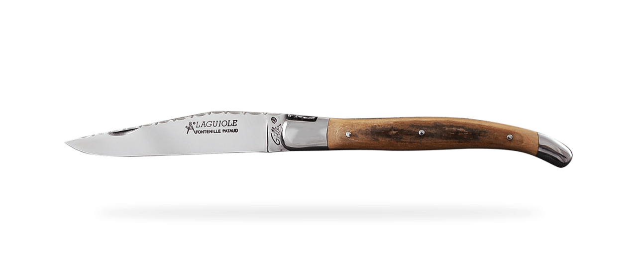 Laguiole Traditional 12 cm Guilloché Range Brown mammoth ivory