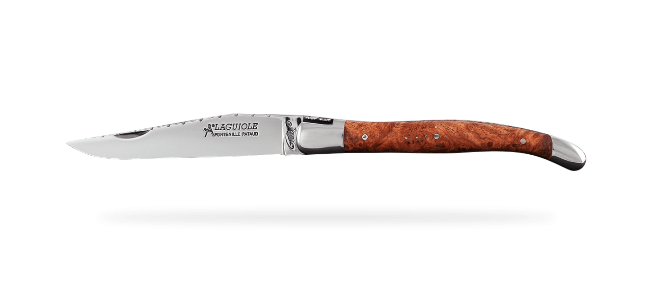 Laguiole Traditional 12 cm Guilloché Range Stabilized poplar burl