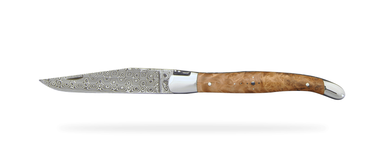 Laguiole Traditional 12 cm Damascus Range Stabilized Maple