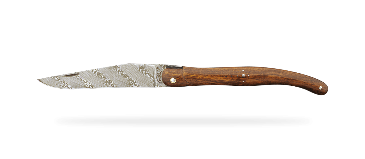 Laguiole Traditional 12 cm Damascus Full handle Range Ironwood