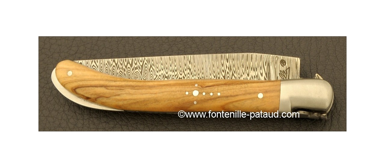 Laguiole Knife XS Damascus Range Olivewood