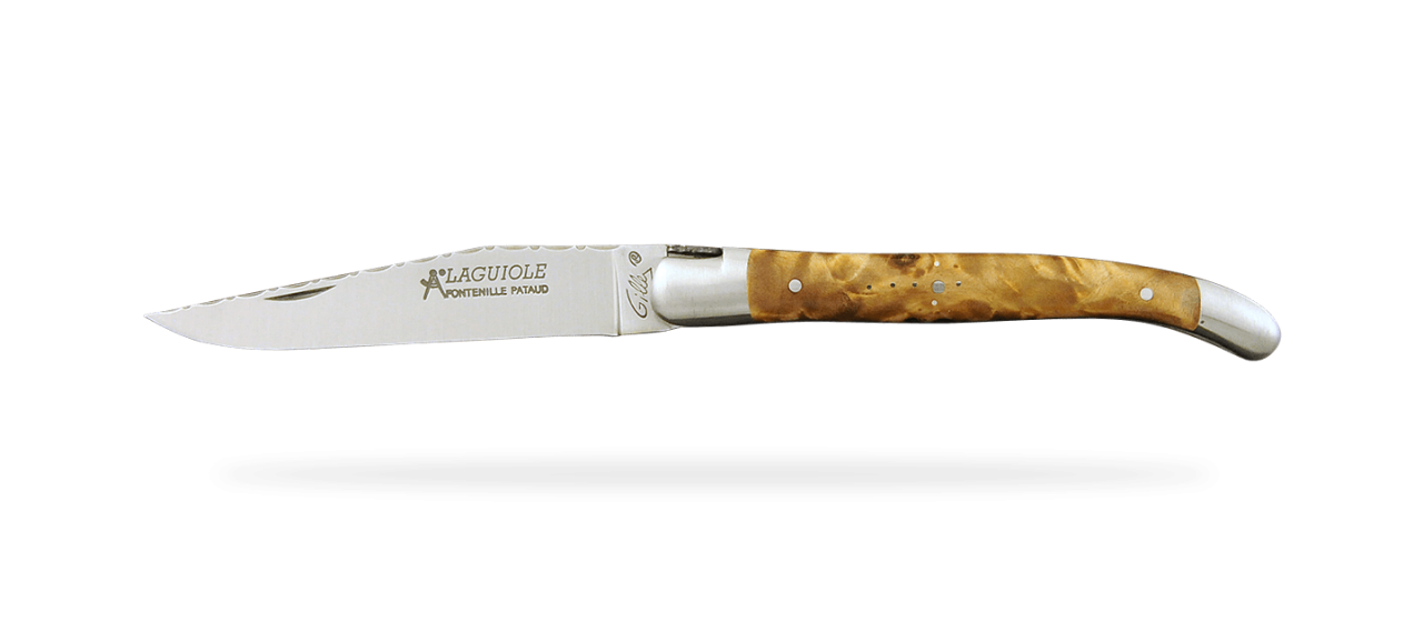 Laguiole Traditional 11 cm Guilloché Range Stabilized poplar burl