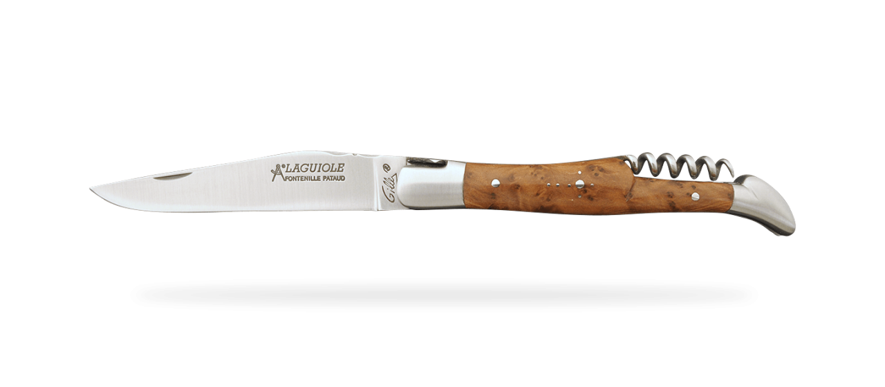 Laguiole Traditionnel 12 cm Classique avec Tire-Bouchon Thuya