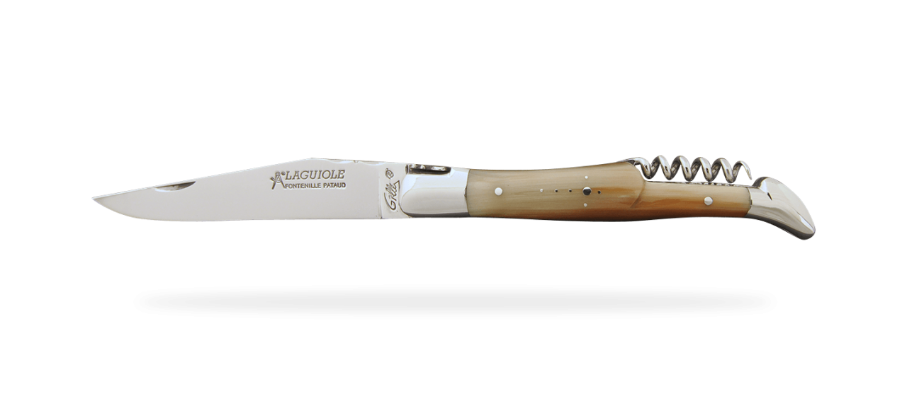 Laguiole Traditionnel 12 cm Classique avec Tire-Bouchon Pointe de corne