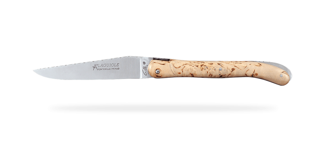 Laguiole Nature Guilloché Range Full Handle Curly birch