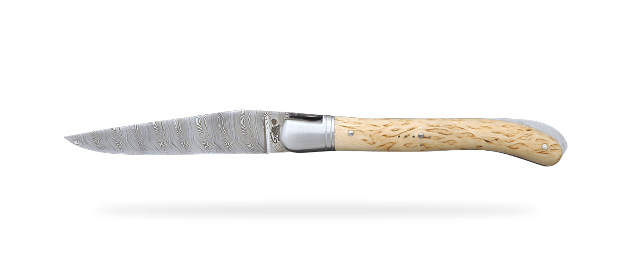 Laguiole Nature Damascus Range Curly Birch