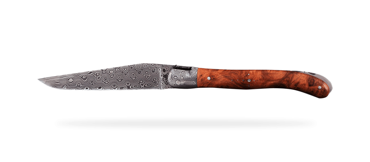 Laguiole Nature Damascus Range Stabilized poplar burl