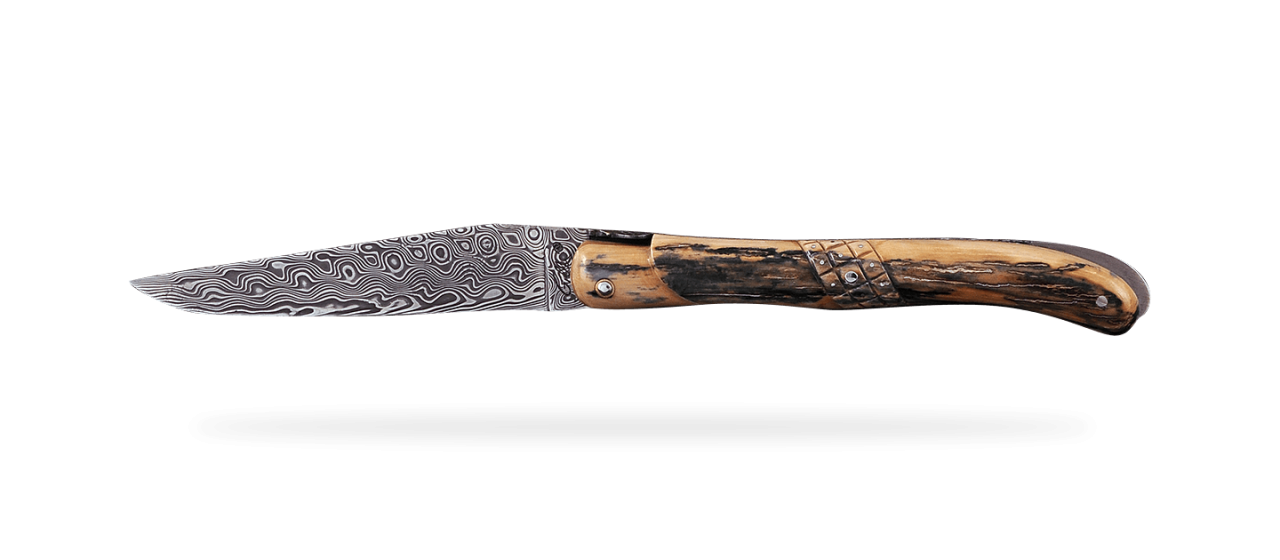 Laguiole Nature 2014 Damascus Range Full handle Blue Mammoth Ivory & Delicate File Work