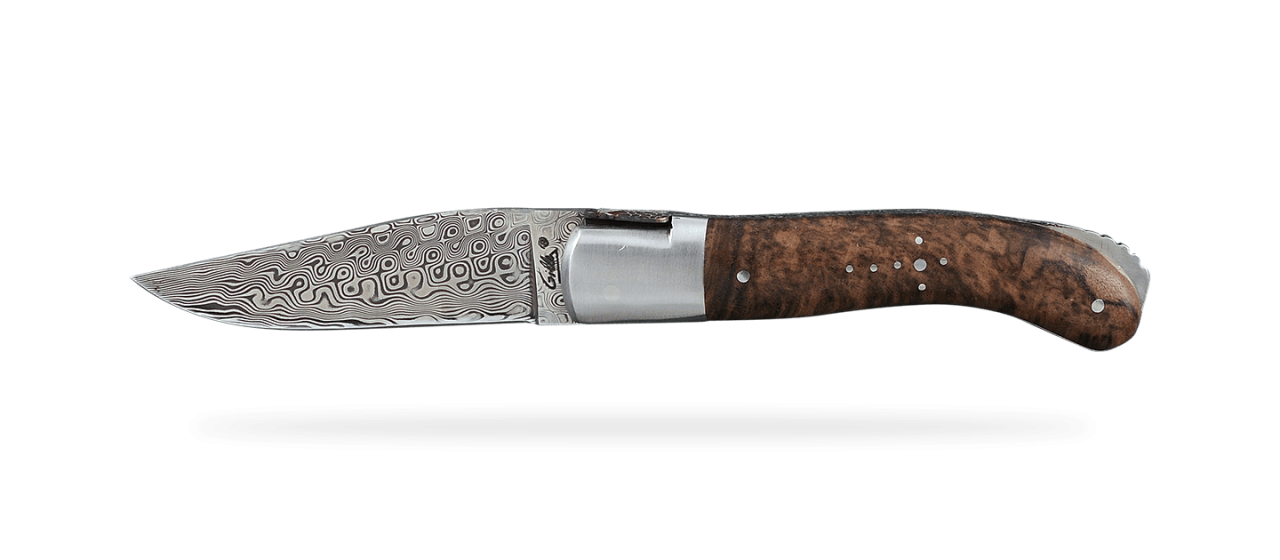 Laguiole Sport Damascus Range Walnut Delicate "Golden" file work