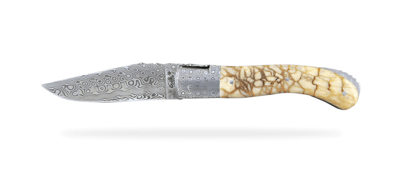 Laguiole Sport Damascus Range Tiger coral Delicate file work