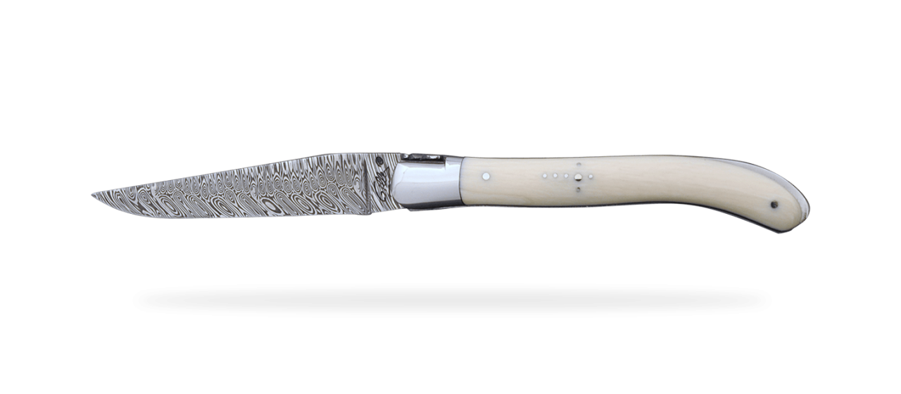 Laguiole Knife XS Damascus Range mammoth ivory
