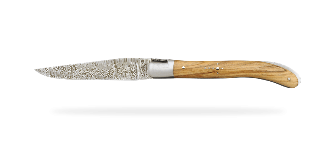 Laguiole XS Damascus Range Olivewood