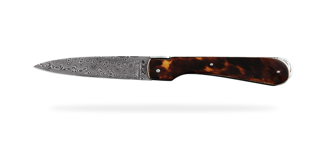 Corsican Sperone Damascus Range Genuine Tortoise, Delicate file work