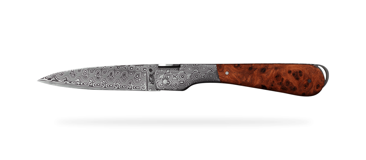 Corsican Sperone "Guilloché" Damascus Range Stabilized poplar burl