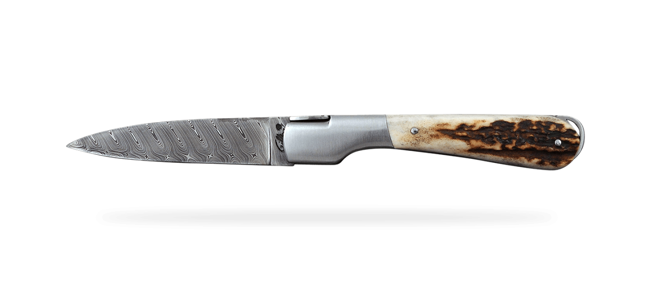 Corsican Sperone "Guilloché" Damascus Range Stag