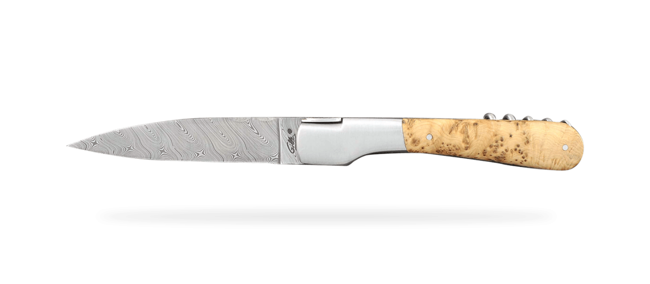 Corsican Vendetta Guilloché Damascus Range with corkscrew Juniper