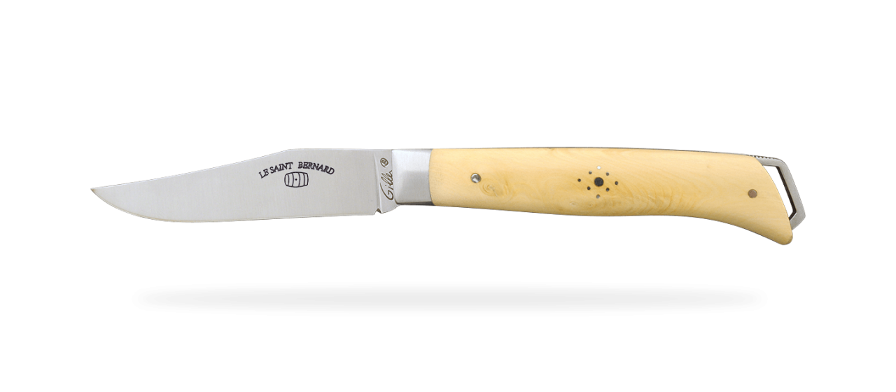 Le Saint-Bernard Pocket Knife - Olive Wood Handle - B - Laguiole Imports