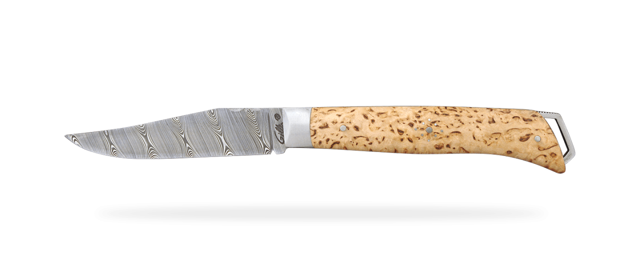 Le Saint-Bernard 11 cm Damascus Range Curly birch