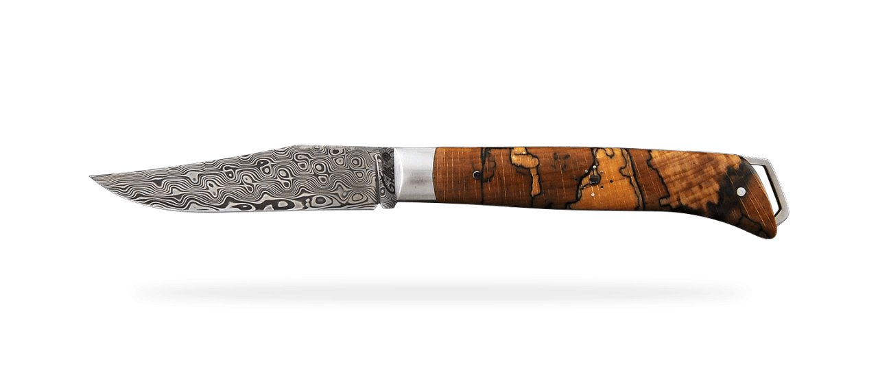 Le Saint-Bernard 11 cm "Guilloché" Damascus Range Stabilized beech