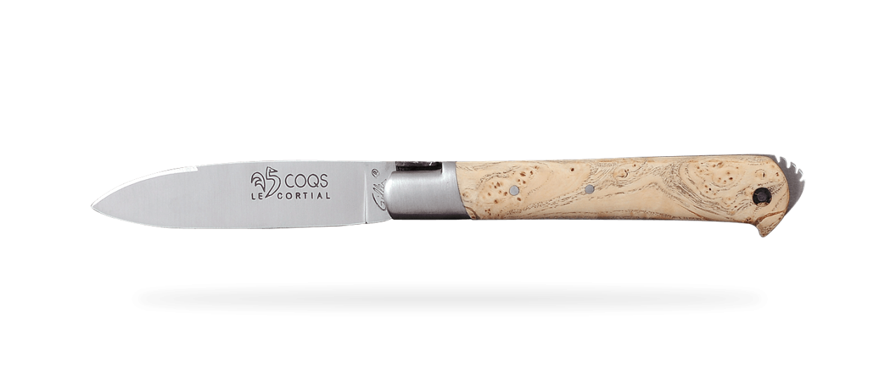 5 Coqs knife Classic Range Ash burl