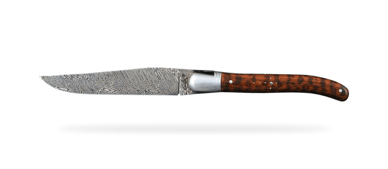 Laguiole Knife Steak Knife Damascus amourette, set of 2 Laguiole