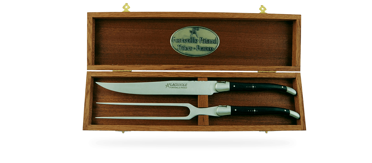 Laguiole Carving Set Real ebony