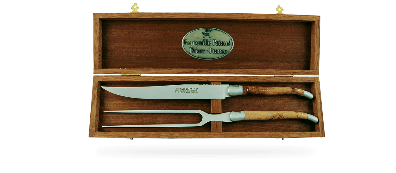 Laguiole Carving Set Juniper burl