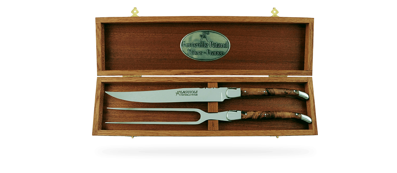 Laguiole Carving Set Stabilized poplar burl