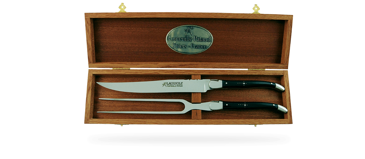 Laguiole Carving Set Buffalo horn tip