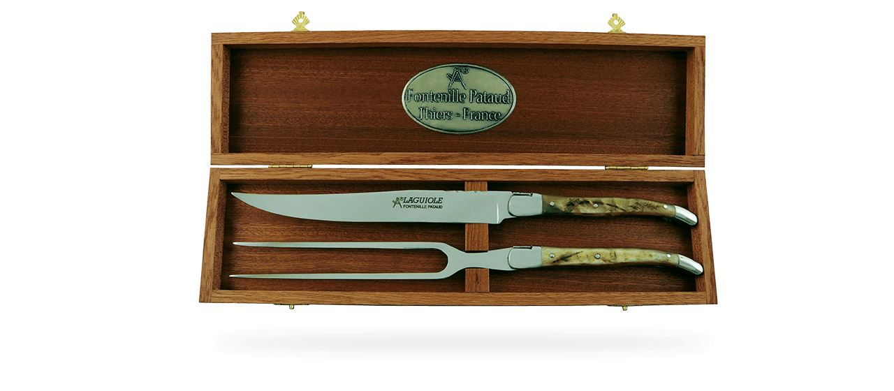 Laguiole Knife Carving Set Ram horn