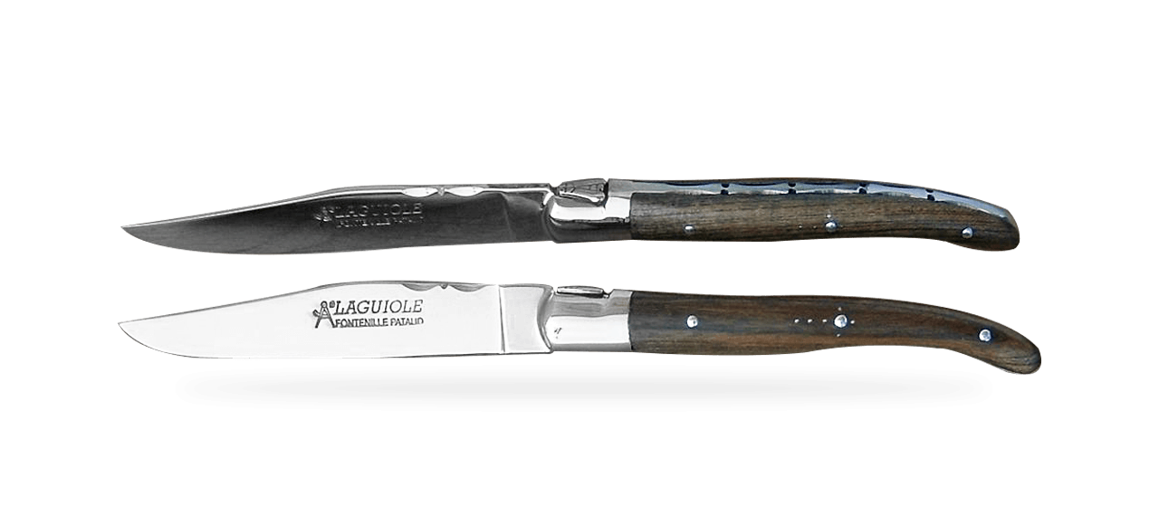 Set of 2 Laguiole Forged Steak Knives Pistachio wood