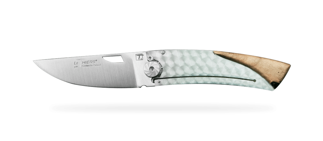 Thiers® Handmade Knife Stabilized Poplar Burl