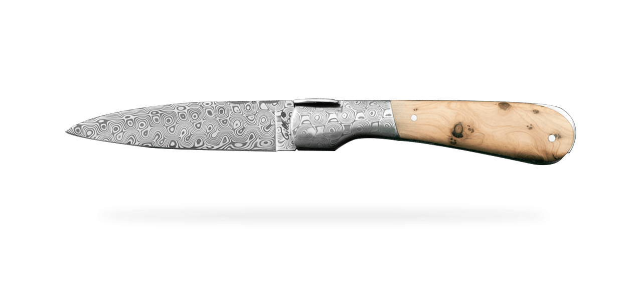 Corsican Pialincu Guilloché Damascus range Juniper Burl