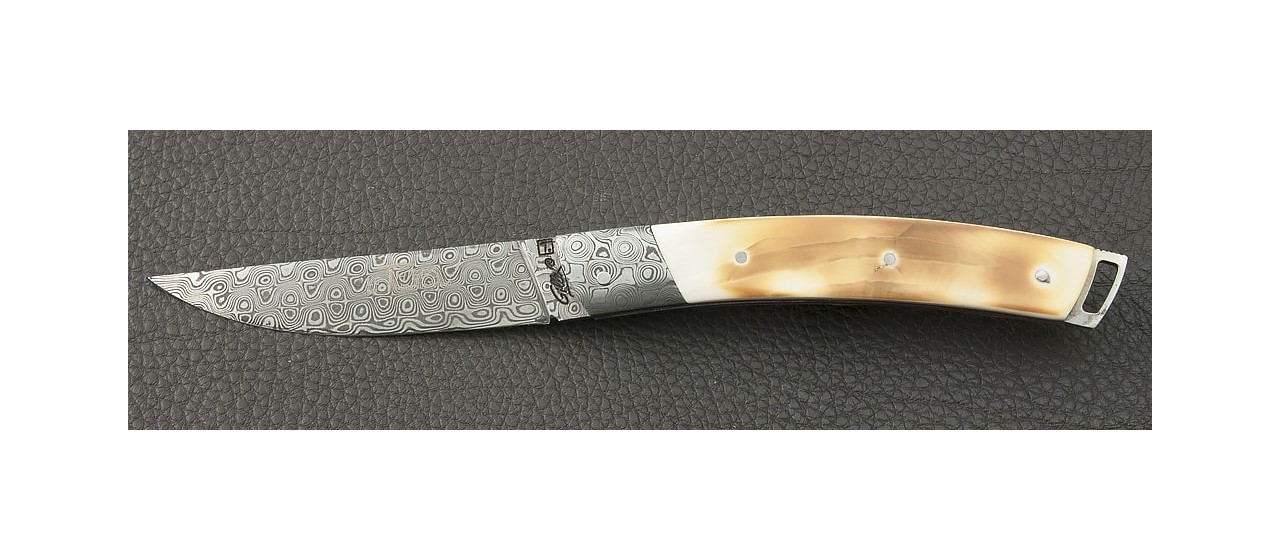 Le Thiers® Nature Damascus Warthog knife handmade in France