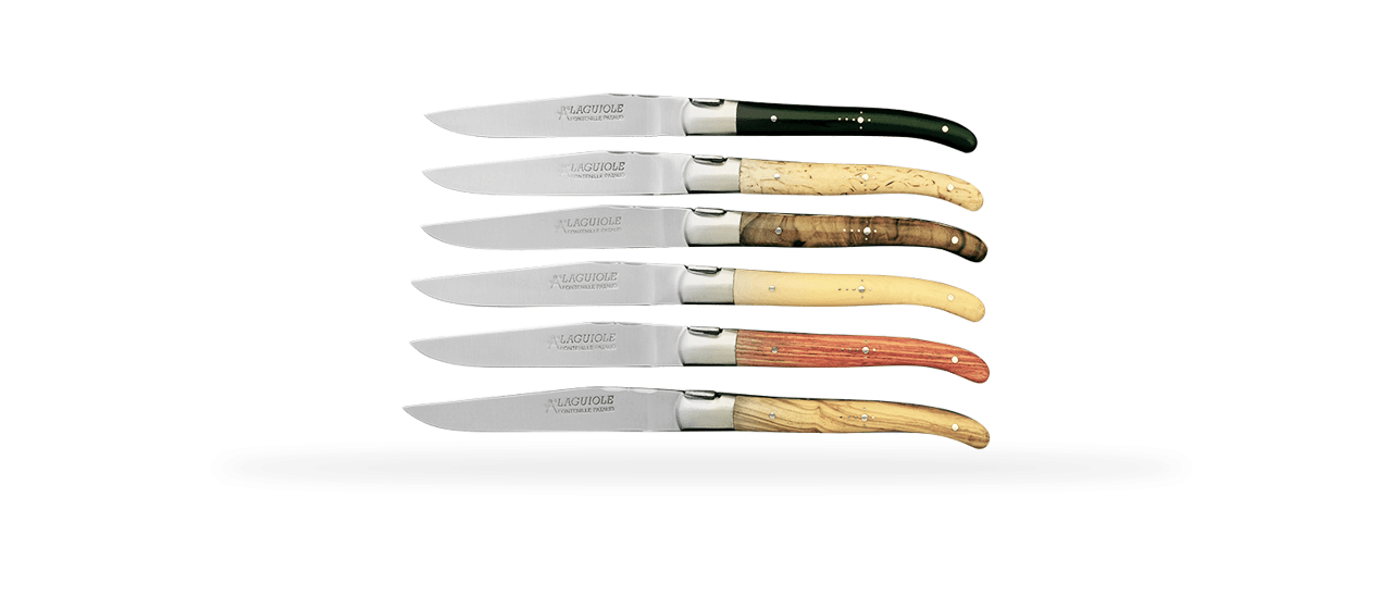 6pcs Stainless Steel Steak Knives Set, Gold / 6 Pieces