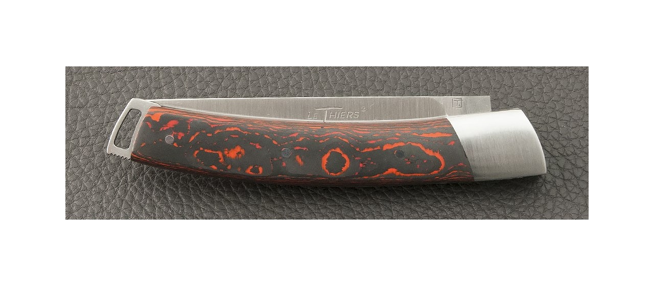 Le Thiers® Nature Fat Carbon Lava knife handmade in France