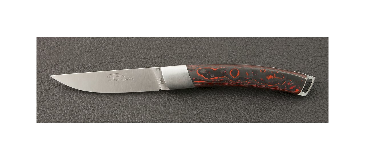 Le Thiers® Nature Fat Carbon Lava knife handmade in France